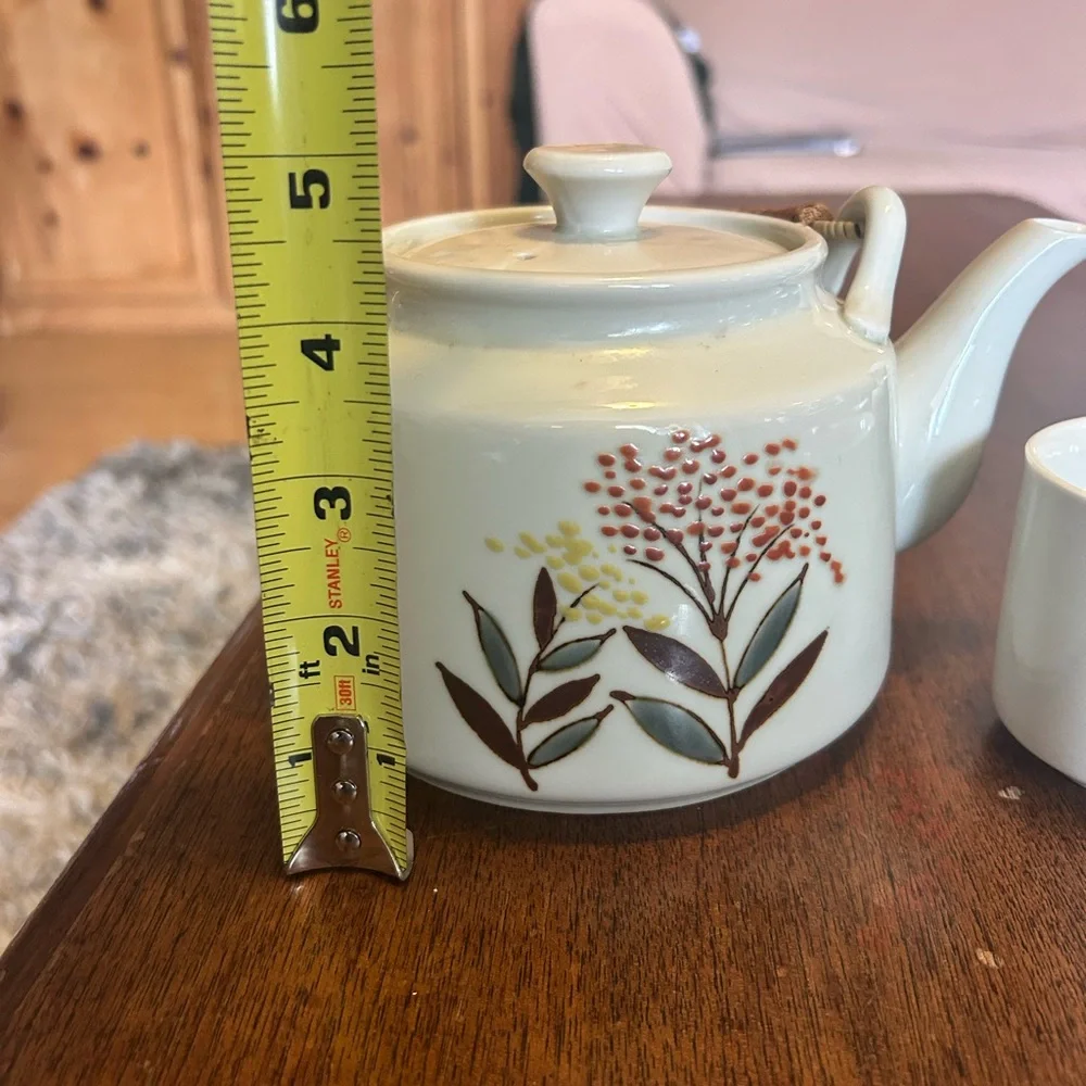 Otagiri Floral Teapot and Cup Set - Five Piece Set